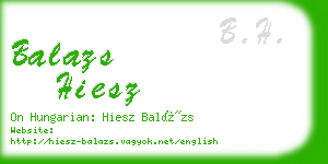 balazs hiesz business card